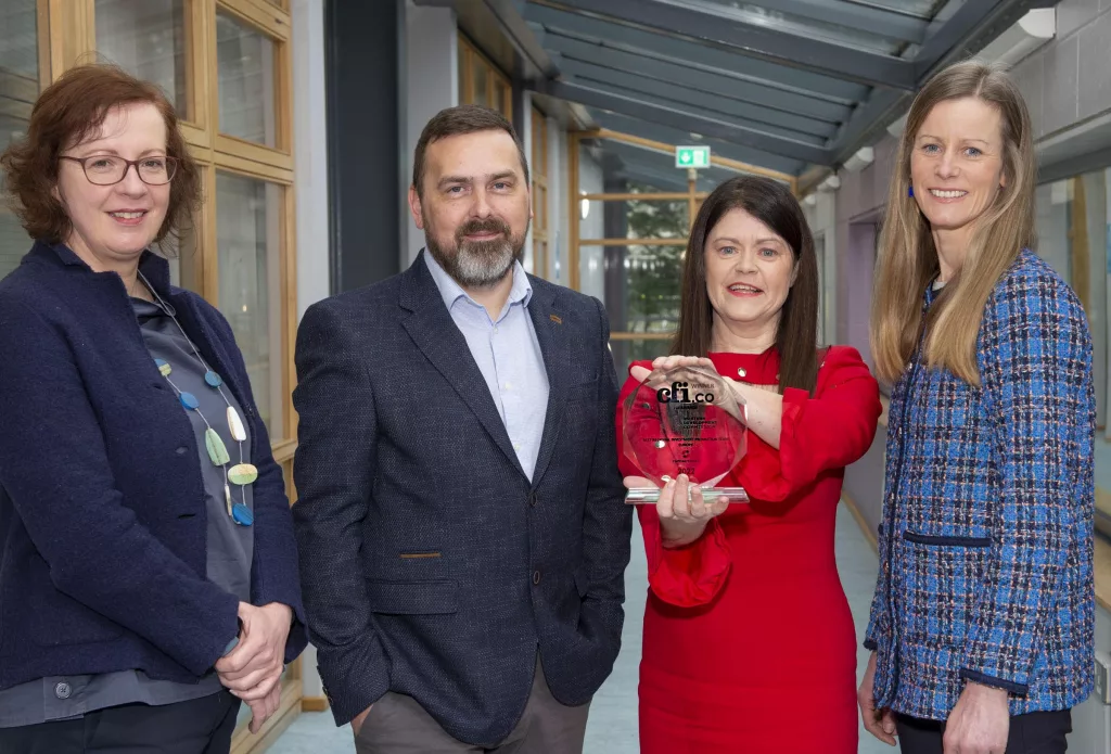 Geraldine McLoughlin; Investment Executive, Jonathan Kavanagh; Investment Executive, Gillian Buckey, Investment Fund Manager and Olive McLucas; Investment Executive pictured with the CFI award for Best Regional Investment Promotion Team in Europe.
