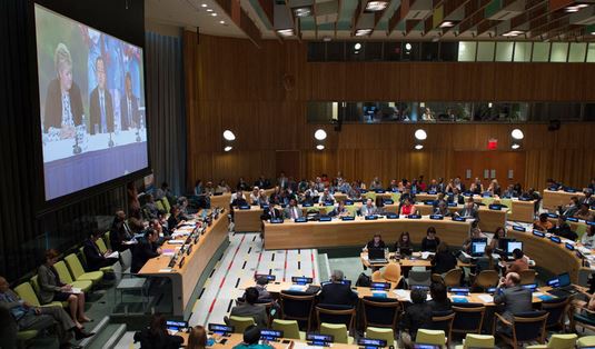 A wide view of the meeting at the opening of the High-level Segment of ECOSOC's 2015 session. UN Photo/Eskinder Debebe