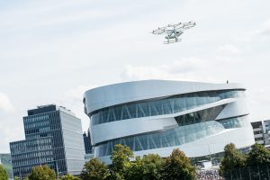 Volocopter 2X flies over Stuttgart